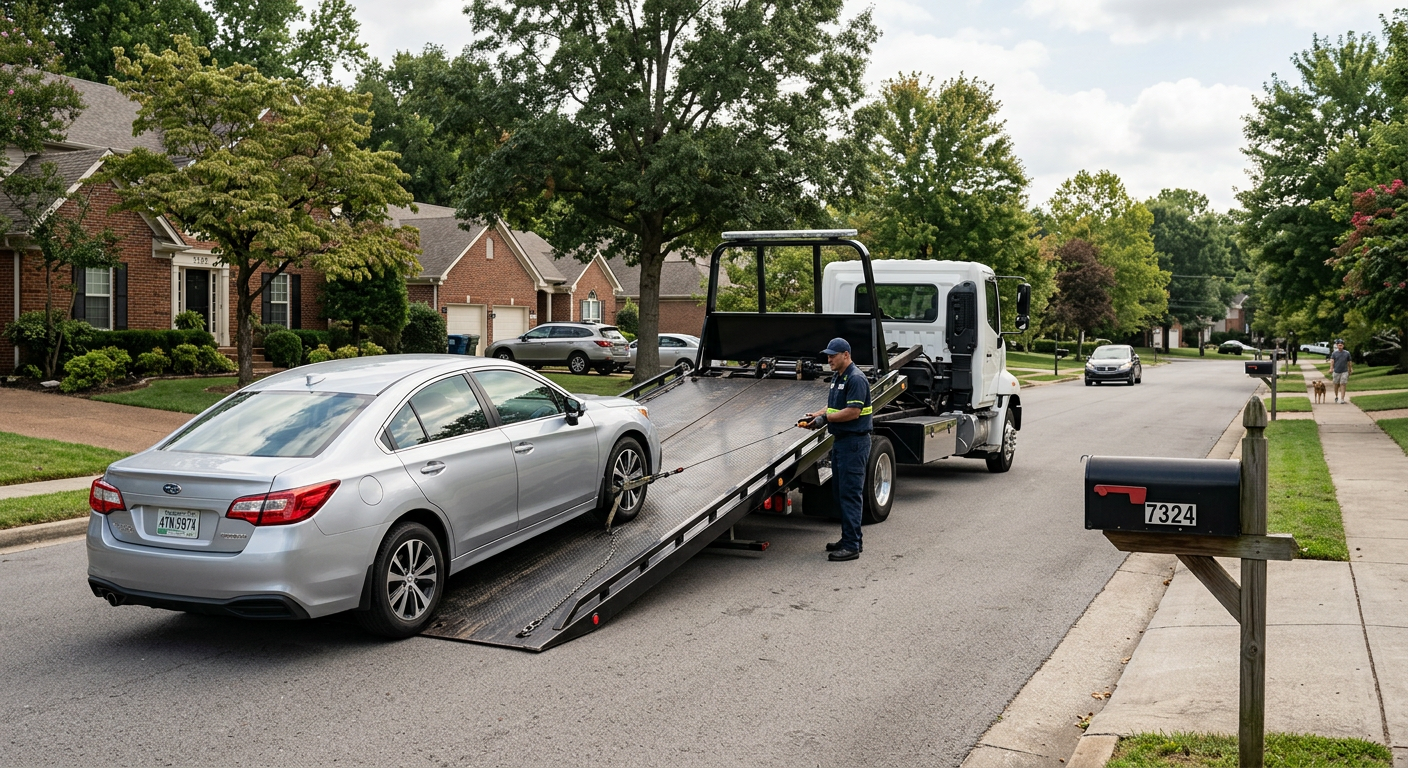 TOW4U flatbed tow truck serving Bellevue TN