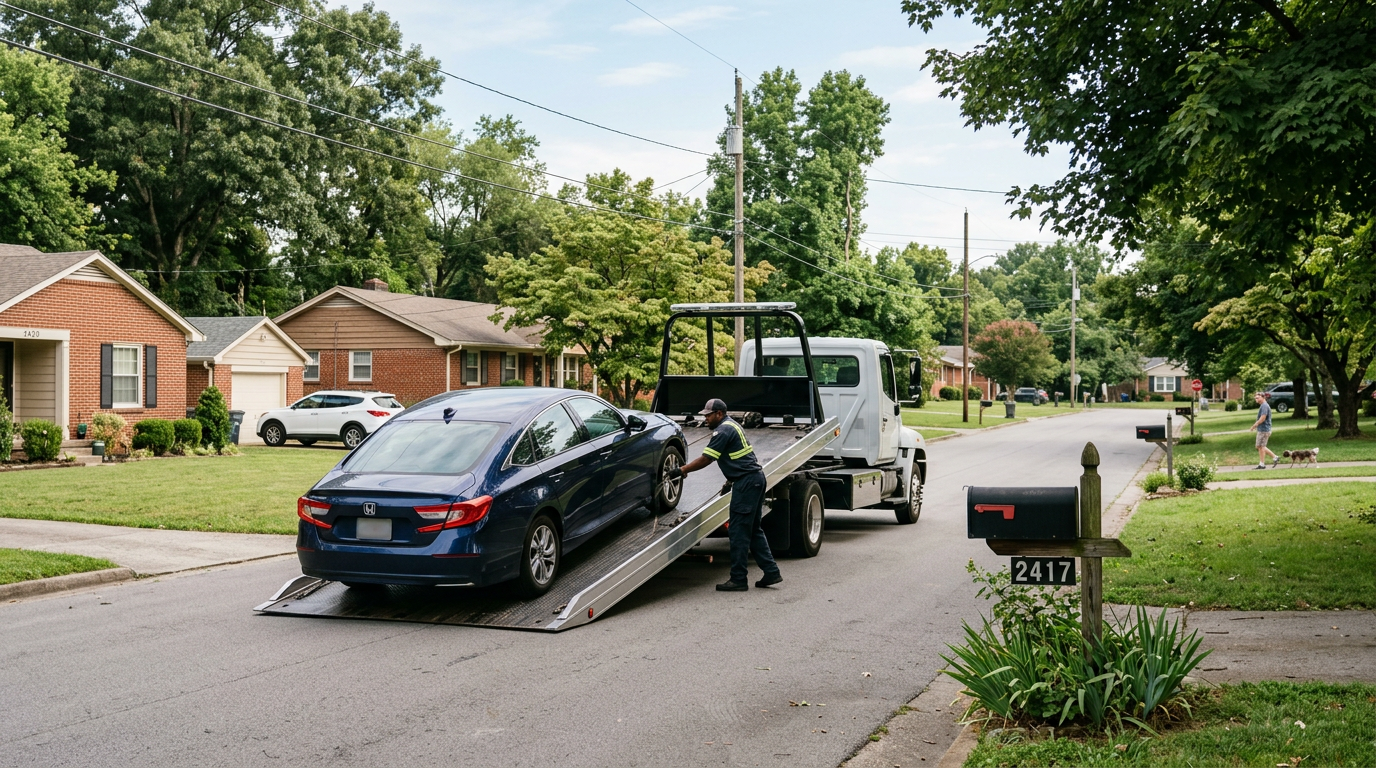 TOW4U flatbed tow truck serving Donelson TN
