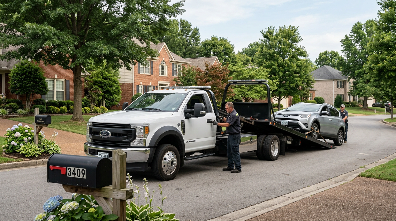 TOW4U flatbed tow truck serving Hermitage TN